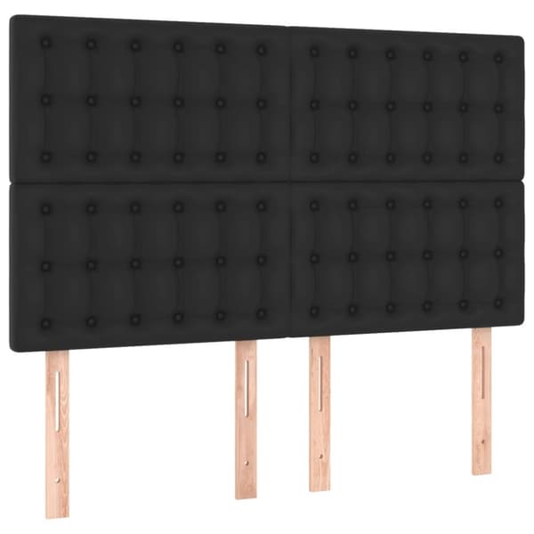 vidaXL kontinentalseng med madras 140x190 cm kunstlæder sort