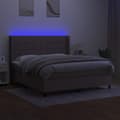 Miniatyrbillede 3 af 10: vidaXL kontinentalseng med LED-lys 160x200 cm stof gråbrun