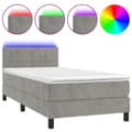 Miniatyrbillede 1 af 10: vidaXL kontinentalseng med LED-lys 80x200 cm velour lysegrå