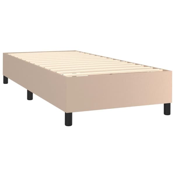 vidaXL kontinentalseng 100x200 cm kunstlæder cappuccinofarvet