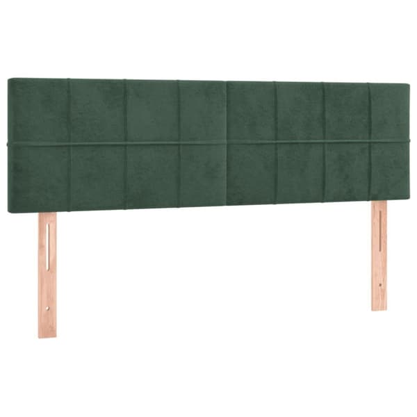 vidaXL kontinentalseng med madras 140x190 cm fløjl mørkegrøn