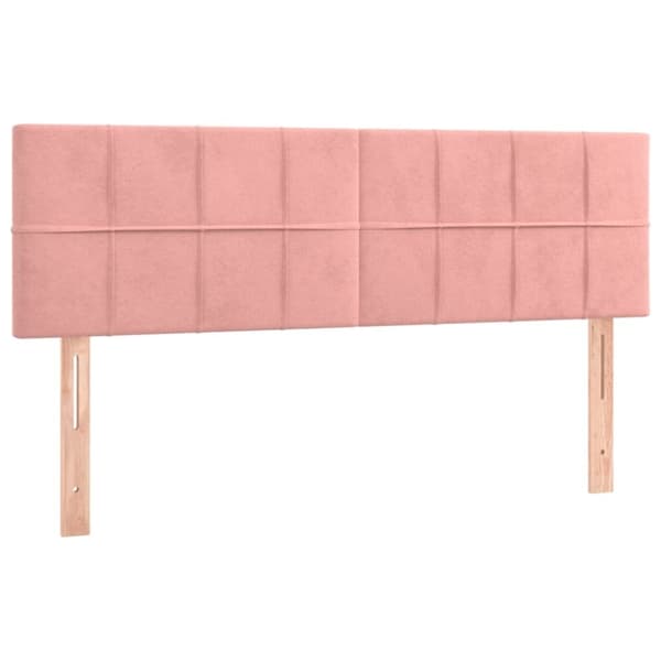 vidaXL Ramsäng med madrass rosa 140x190 cm sammet
