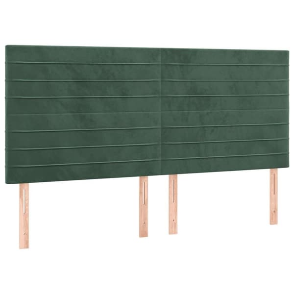 vidaXL kontinentalseng med madras 160x200 cm fløjl mørkegrøn