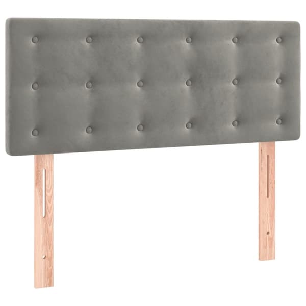vidaXL kontinentalseng med madras 90x190 cm fløjl lysegrå