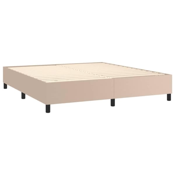 vidaXL kontinentalseng 180x200 cm kunstlæder cappuccinofarvet