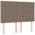 Miniatyrbillede 5 af 9: vidaXL Ramsäng med madrass taupe 140x190 cm tyg