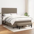 Miniatyrbillede 9 af 9: vidaXL Ramsäng med madrass taupe 140x190 cm tyg