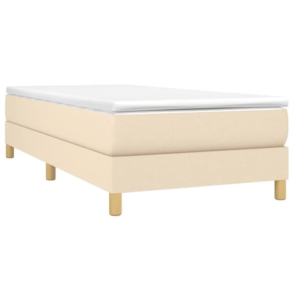 vidaXL kontinentalseng med madras 90x190 cm stof cremefarvet