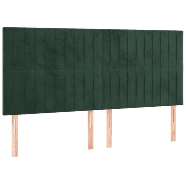 vidaXL kontinentalseng med madras 160x200 cm fløjl mørkegrøn