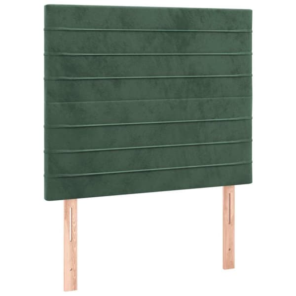 vidaXL kontinentalseng med madras 90x200 cm fløjl mørkegrøn