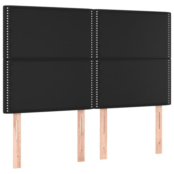 vidaXL kontinentalseng med madras 140x200 cm kunstlæder sort