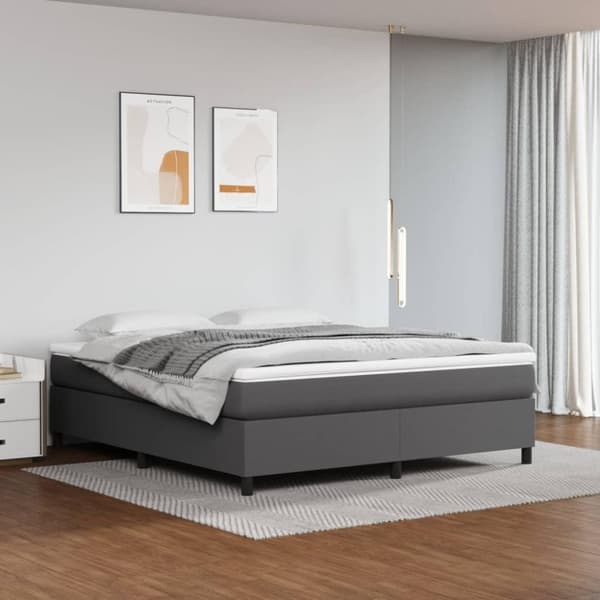 vidaXL sengeramme 180x200 cm kunstlæder grå