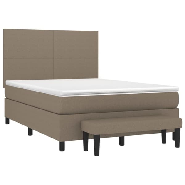 vidaXL Ramsäng med madrass taupe 140x190 cm tyg