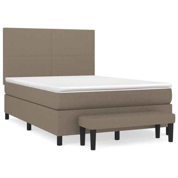 vidaXL Ramsäng med madrass taupe 140x190 cm tyg
