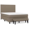 Miniatyrbillede 2 af 11: vidaXL Ramsäng med madrass taupe 140x190 cm tyg