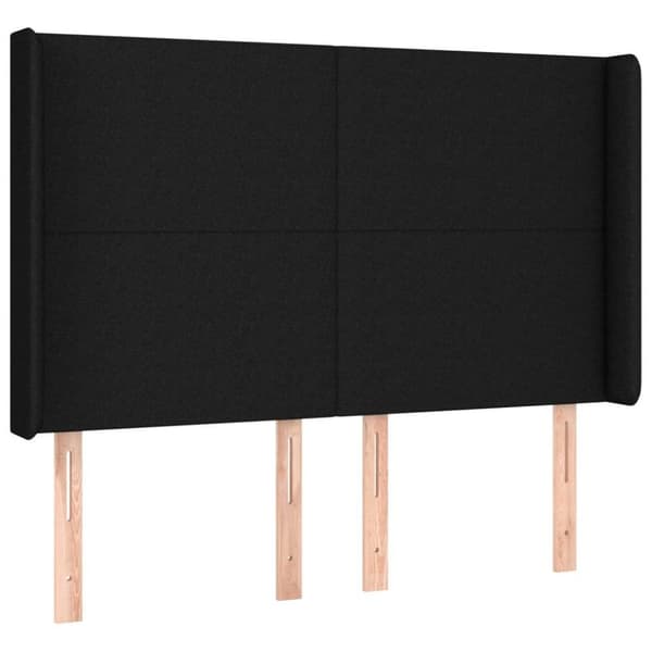 vidaXL kontinentalseng med LED-lys 140x200 cm stof sort