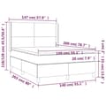 Miniatyrbillede 7 af 9: vidaXL kontinentalseng med LED-lys 140x200 cm stof sort