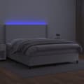 Miniatyrbillede 3 af 10: vidaXL kontinentalseng med LED-lys 180x200 cm kunstlæder hvid
