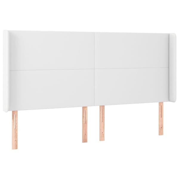 vidaXL kontinentalseng med LED-lys 180x200 cm kunstlæder hvid