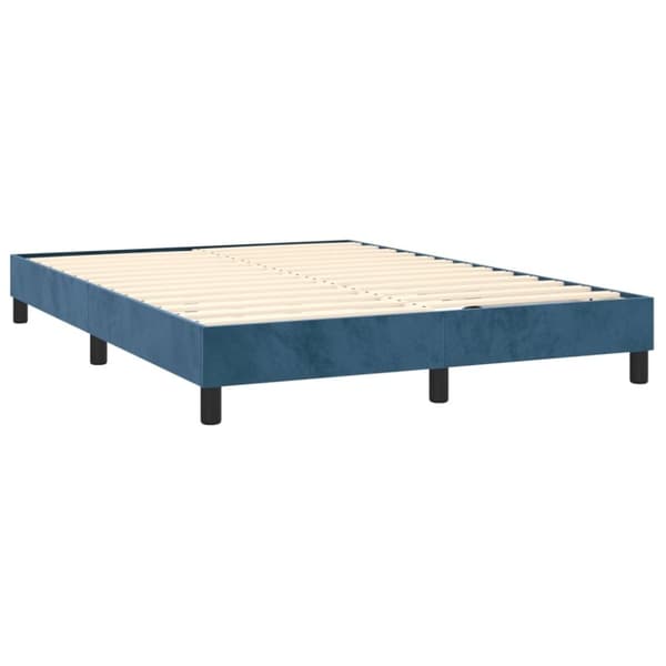 vidaXL kontinentalseng med madras 140x190 cm fløjl mørkeblå