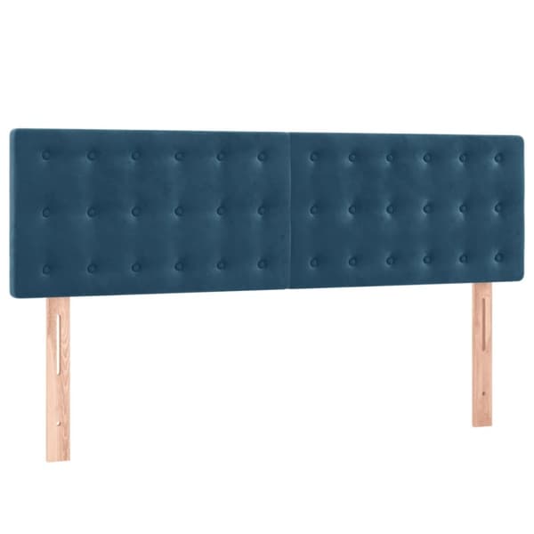 vidaXL kontinentalseng med madras 140x190 cm fløjl mørkeblå