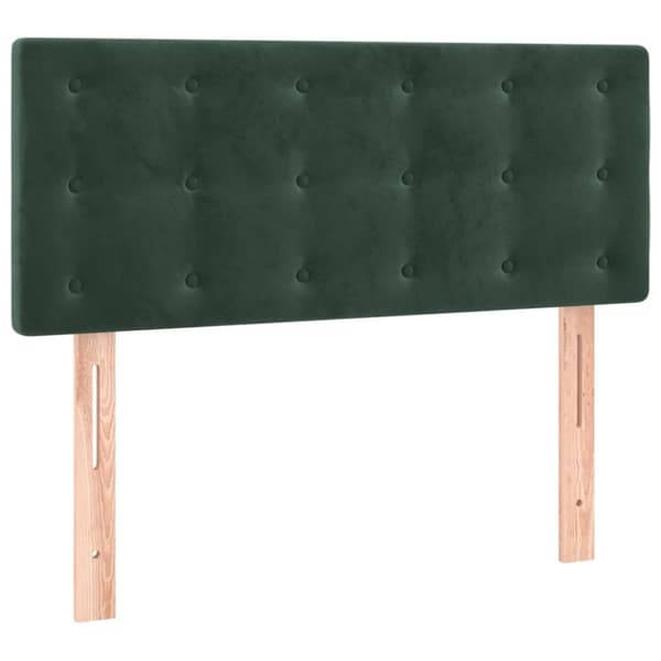 vidaXL kontinentalseng med madras 90x190 cm fløjl mørkegrøn