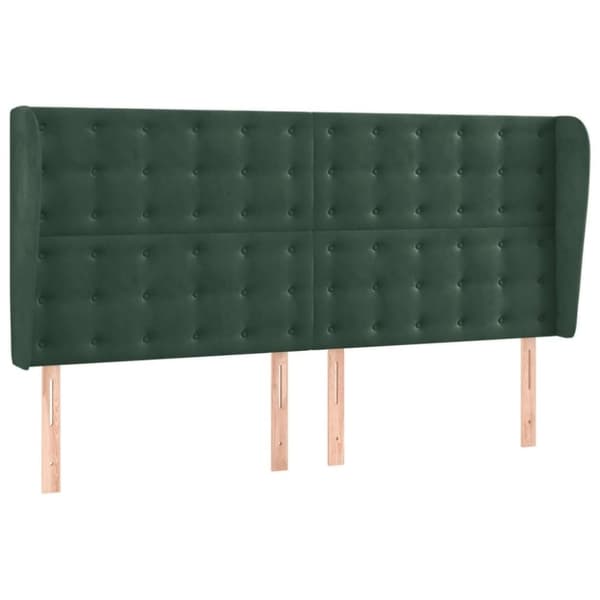 vidaXL kontinentalseng med LED-lys 180x200 cm fløjl mørkegrøn