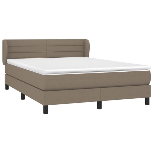vidaXL kontinentalseng med madras 140x190 cm stof gråbrun