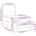 Miniatyrbillede 8 af 10: vidaXL kontinentalseng med madras 90x200 cm kunstlæder grå