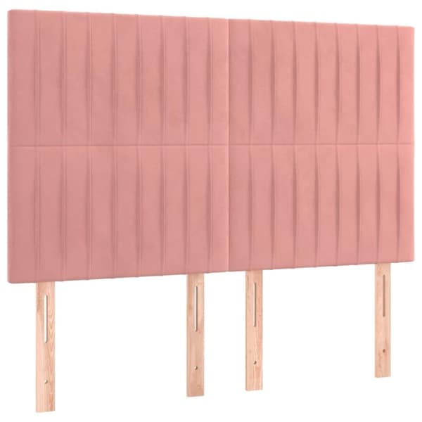 vidaXL kontinentalseng med madras 140x190 cm fløjl lyserød
