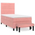 Miniatyrbillede 2 af 10: vidaXL kontinentalseng med madras 90x190 cm fløjl pink