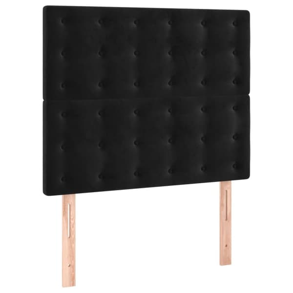 vidaXL kontinentalseng med madras 100x200 cm fløjl sort