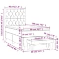 Miniatyrbillede 8 af 8: vidaXL kontinentalseng med madras 80x200 cm fløjl sort