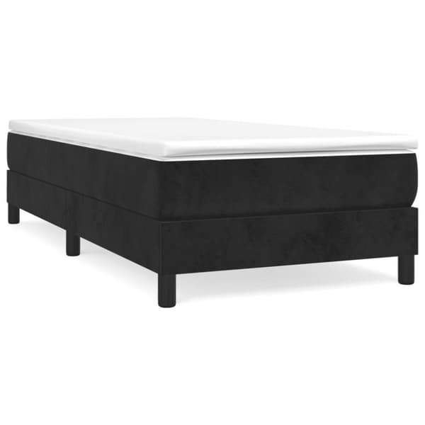 vidaXL kontinentalseng med madras 90x190 cm fløjl sort