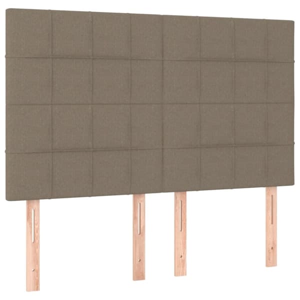 vidaXL kontinentalseng med madras 140x190 cm stof gråbrun
