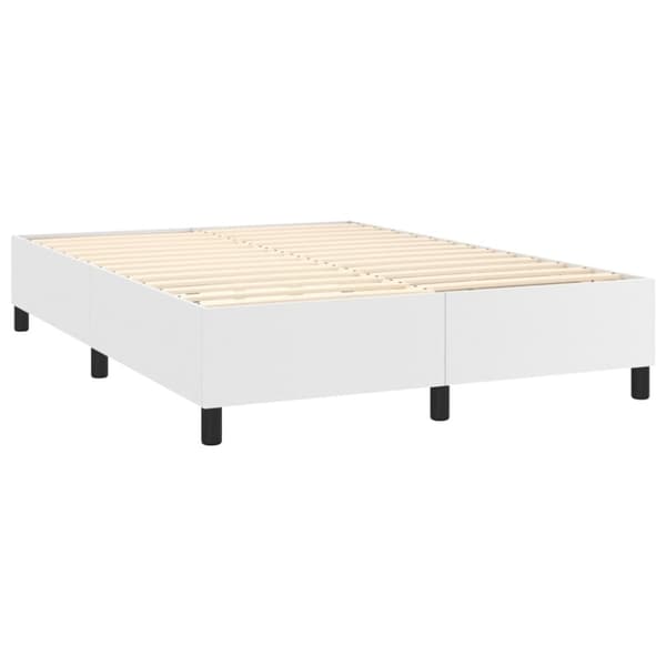 vidaXL kontinentalseng med madras 140x190 cm kunstlæder hvid