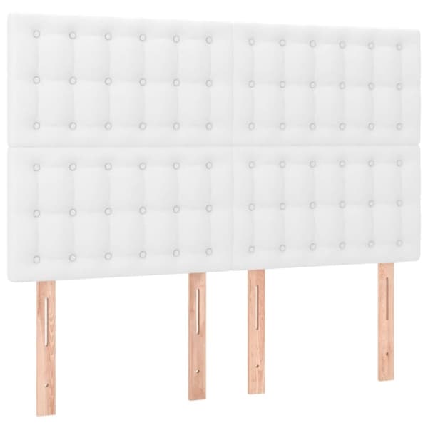 vidaXL kontinentalseng med madras 140x190 cm kunstlæder hvid
