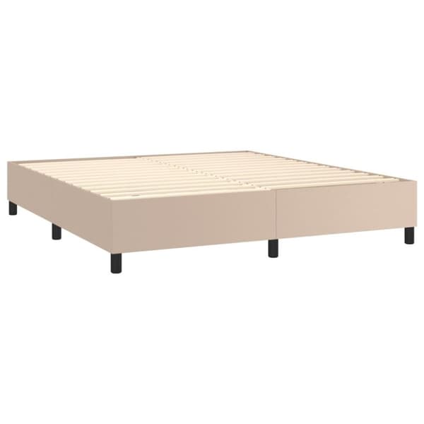 vidaXL kontinentalseng 180x200 cm kunstlæder cappuccinofarvet