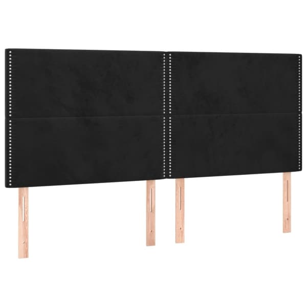 vidaXL kontinentalseng med madras 180x200 cm fløjl sort