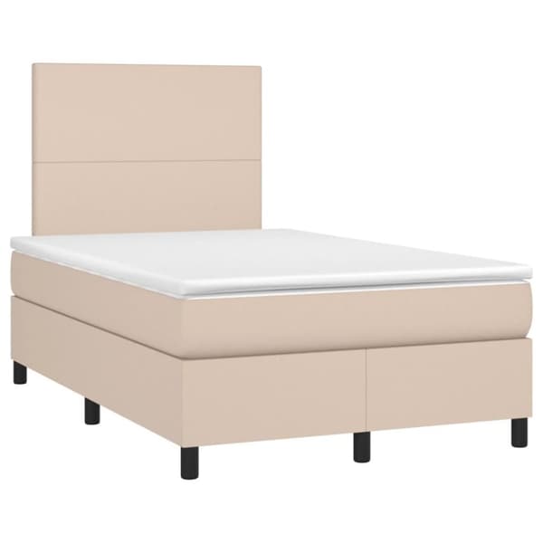 vidaXL kontinentalseng 120x200 cm kunstlæder cappuccinofarvet