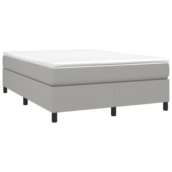 vidaXL kontinentalseng med madras 140x190 cm stof lysegrå
