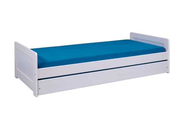 Surf seng 90x200cm med 1 uttrekkbar seng hvit.