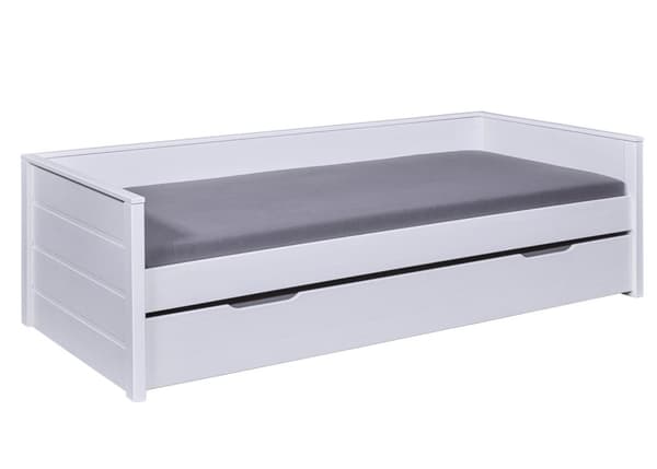 Dream seng 90x200cm med 1 uttrekkbar seng hvit.