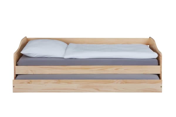 Leonie23 seng 90x200cm med 1 uttrekkbar seng natur.