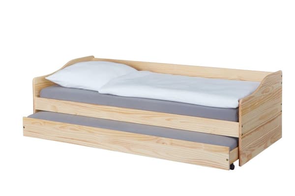 Leonie23 seng 90x200cm med 1 uttrekkbar seng natur.