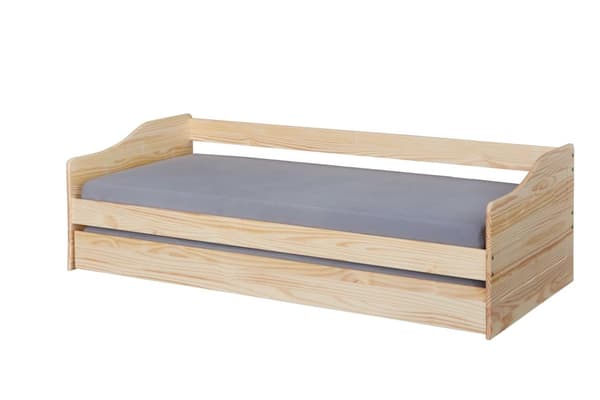 Leonie23 seng 90x200cm med 1 uttrekkbar seng natur.