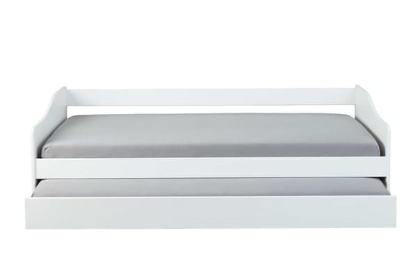 Leonie23 seng 90x200cm med 1 uttrekkbar seng hvit.