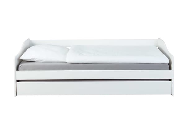 Leonie23 seng 90x200cm med 1 uttrekkbar seng hvit.