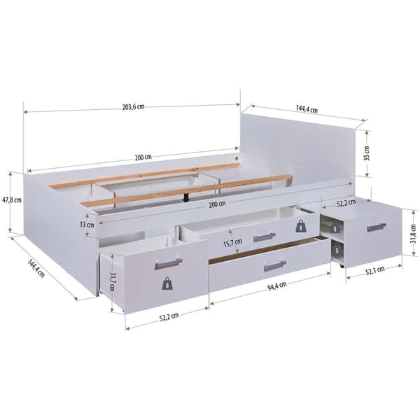 Ranya seng 140x200cm hvit.