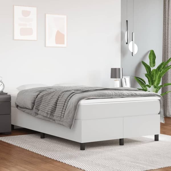 vidaXL kontinentalseng 120x200 cm kunstlæder hvid